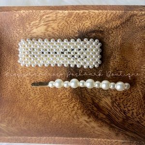 Oversized Pearl and Hair Pin Clip Set